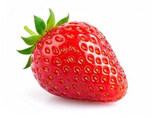 Ripe Red Strawberry Isolated on White Background