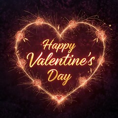 Luminous spark art creating romantic symbols with decorative typography