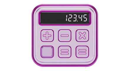 Title: 3D Purple Calculator Icon — Digital Finance
