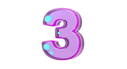 Title: 3D Number 3 Icon — Digit
