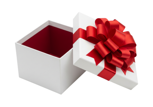 Red gift box isolated on white