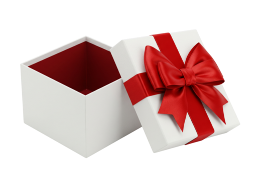 Red gift box isolated on white