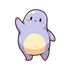 Cute Purple Seal Cartoon Character Vector | Cute Character Vector Illustration for Stock