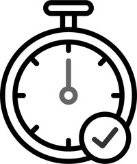 Fast speed time management, instant approve icon symbol sign in outline line art style vector