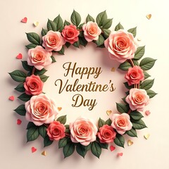 Rose & Heart Floral Frame Valentine’s Day