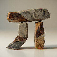 The &pi; pi symbol made of stones