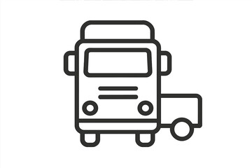 Minimalist large commercial truck cab and trailer for shipping and delivery concepts