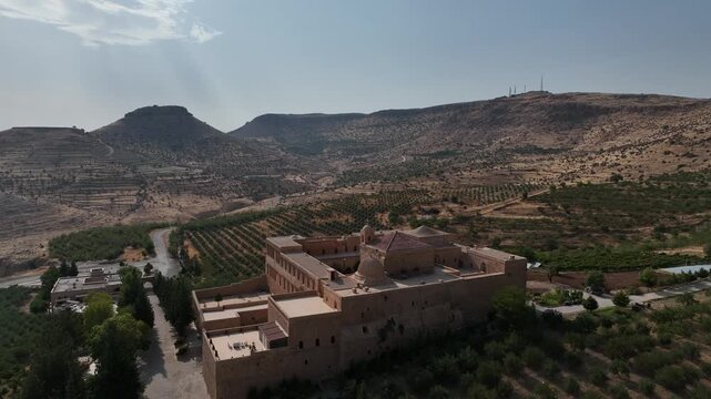 Deyrulzafaran Monastery (Deyrulzafaran Manastiri) Drone Photo, Mardin Turkiye (Turkey)
