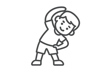 Obraz premium Cheerful person performing a side bend stretch exercise during a fitness routine