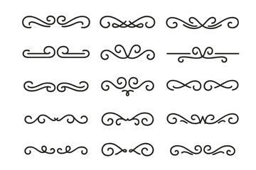 Obraz premium Elegant Vintage Ornamental Dividers and Flourishes Set for Text Decoration