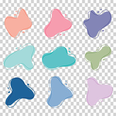 Fluid abstract organic shapes collection pastel colors design