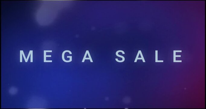 Loop starting and making bokeh orbs drifting in while MEGA SALE text staying centered boosting sale