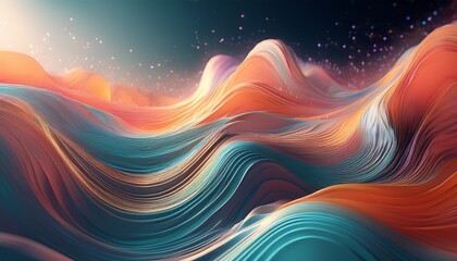 flowing abstract art digital space 3d render soft colors artistic concept