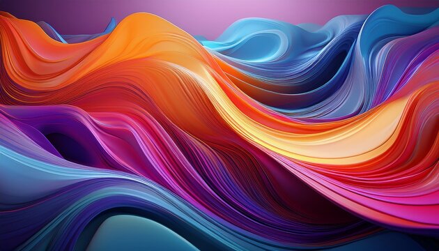 dynamic colorful abstract fluid waves digital art modern design studio vibrant aesthetic