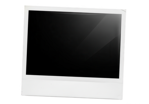 Polaroid photo frame isolated on transparent background