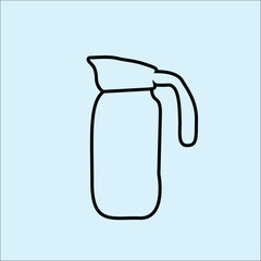 water jar black and white clipart 