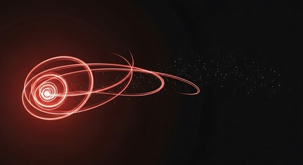 A mesmerizing red light trail against a dark background, creating a dynamic and futuristic visual effect for viewers