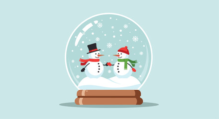 Charming snow globe featuring two snowmen, perfect for adding a festive touch to your seasonal projects and bringing holiday cheer