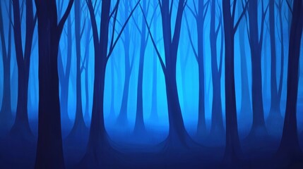 Blue Forest Digital Art Mystical Treescape, digital painting, blue forest forest, fantasy