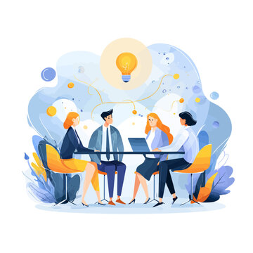 Business team having a brainstorming meeting with creative idea