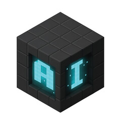 3d render of ai cube