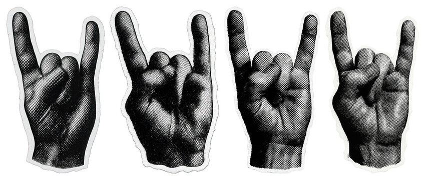 Rock hand gesture illustration