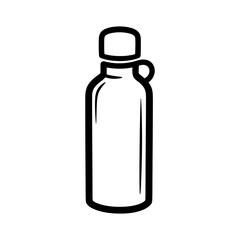 Simple Line Art Drawing of a Bottle with Handle and Lid