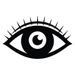 wink eye on white background