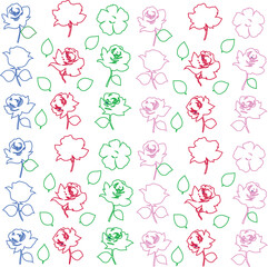 Stylish rose tattoo outline vector set with blossoms in doodle styles,  simple Ideal for romantic graphics, wedding themes, and love inspired designs.