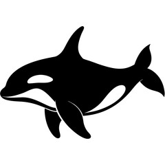 Black Orca Killer Whale Silhouette Graphic marine mammal