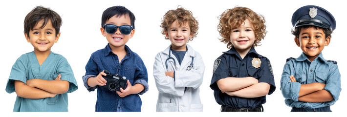 Children in various professional costumes