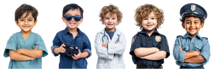 Children in various professional costumes