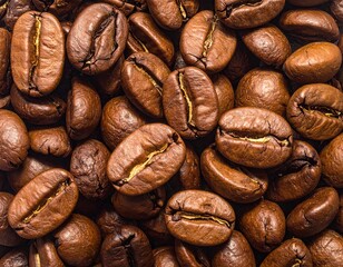Roasted Coffee Beans Close Up Texture