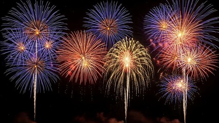 Spectacular Fireworks Display Illuminating the Night Sky.