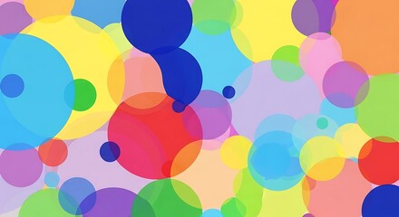 Colorful Circle Overlap Pattern: Abstract Spheres, Gradient Background for Modern Designs and Creative Projects.