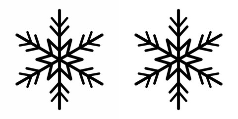 Vector line icon. Vector illustration of snowflakes icon set on transparent background. Vector art of collection of snowflake icons icon on. Collection of different form snowflakes vector icon.