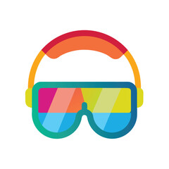 Colorful Safety Goggles Vector Icon