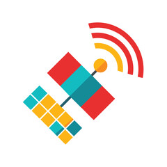 Colorful Satellite Signal Vector Icon