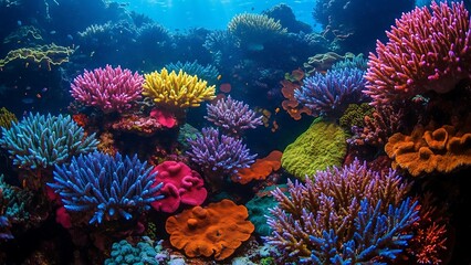 Vibrant Coral Reef Ecosystem - A Colorful Underwater Paradise.