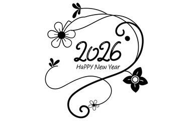 Happy New Year 2023 script text hand lettering. Design a template for a Celebration typography poster, banner or greeting card for Merry Christmas and Happy New Year.
