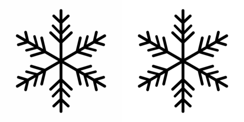 Collection of different form snowflakes vector icon. Vector illustration of snowflakes icon set on transparent background. Vector art of collection of snowflake icons icon on. Vector line icon.