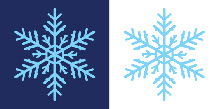 Blue snowflake icon set isolated vector illustration. snowflakes icon, snow or snowflake winter symbol set vector art illustration isolated on transparent png. Festive Christmas banner, New Year card.