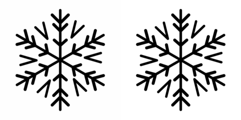Vector line icon. Collection of different form snowflakes vector icon. Vector illustration of snowflakes icon set on transparent background. Vector art of collection of snowflake icons icon on.