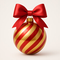 red christmas balls with ribbon