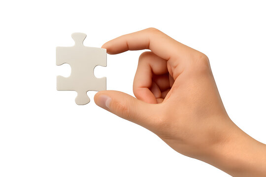 A hand holding puzzle piece for the concept of problem solving and decision making.