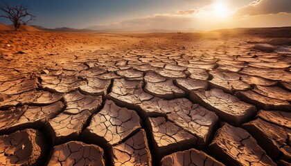 dry cracked earth surface emphasizing drought and arid conditions