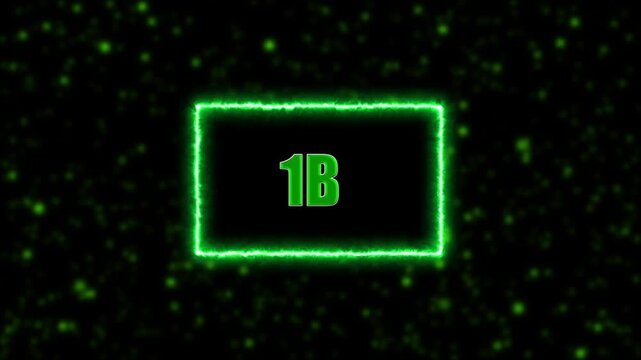 Neon 1B Followers Text Animation Glowing 1B count with neon border on blurred background, perfect for social media celebration videos.