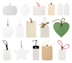 PNG Assorted blank tags collection, element set on transparent background