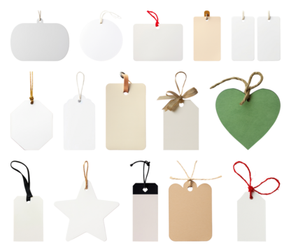 PNG Assorted blank tags collection, element set on transparent background