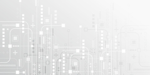 Obraz premium Technological white background. Electronic board . Processor. Vector illustration